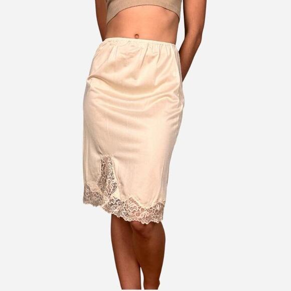 Vintage ivory lace trim midi skirt size small from Hers - Picture 1 of 8